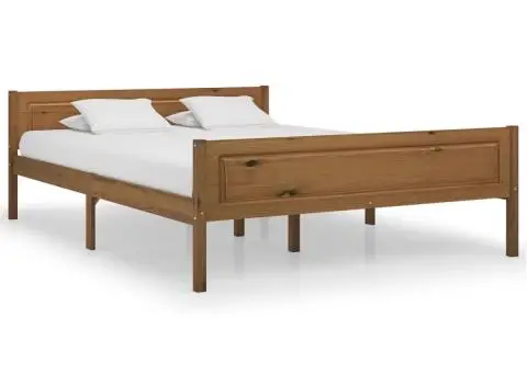 Cadru pat, maro miere, 120x200 cm, lemn masiv de pin - 1/5