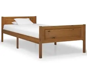 vidaXL Cadru de pat, maro miere, 90x200 cm, lemn masiv de pin