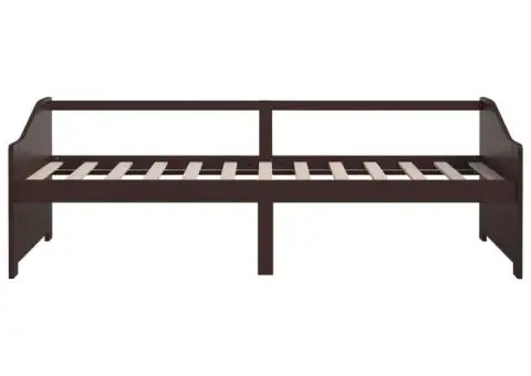 Pat de zi cu 3 locuri, maro închis, 90x200 cm, lemn masiv pin - 4/5