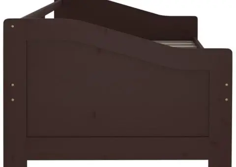 Pat de zi cu 3 locuri, maro închis, 90x200 cm, lemn masiv pin - 5/5