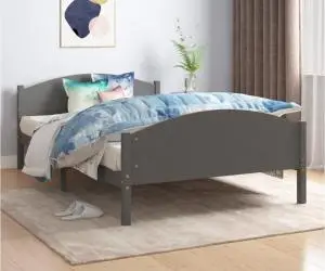 vidaXL Cadru de pat, gri închis, 120x200 cm, lemn masiv de pin