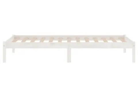 Cadru de pat, alb, 90x200 cm, lemn masiv de pin - 5/5