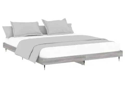 Cadru de pat, gri sonoma, 120x200 cm, lemn prelucrat - 4/5