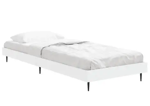 Cadru de pat, alb, 75x190 cm, lemn prelucrat - 3/5