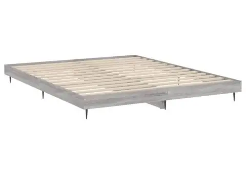 Cadru de pat, gri sonoma, 140x200 cm, lemn prelucrat - 5/5