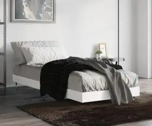 vidaXL Cadru de pat, alb, 75x190 cm, lemn prelucrat
