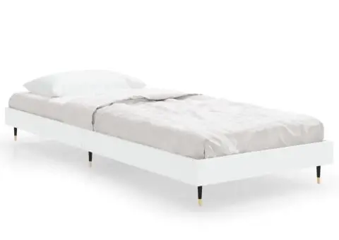 Cadru de pat, alb, 75x190 cm, lemn prelucrat - 2/5