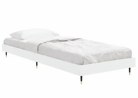 Cadru de pat, alb, 75x190 cm, lemn prelucrat - 4/5