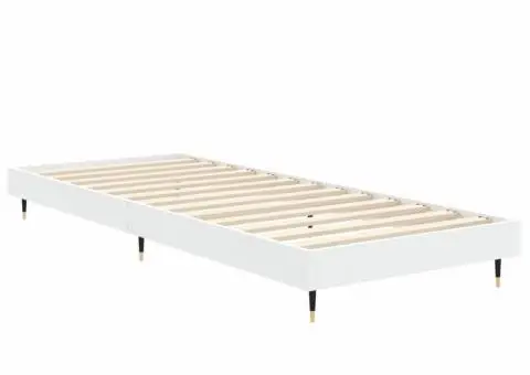 Cadru de pat, alb, 75x190 cm, lemn prelucrat - 5/5