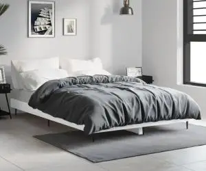 vidaXL Cadru de pat, alb, 120x190 cm, lemn prelucrat