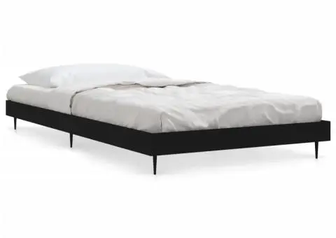 Cadru de pat, negru, 90x190 cm, lemn prelucrat - 2/5