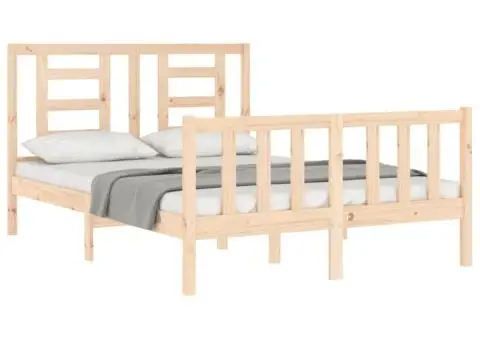 Cadru de pat fără saltea, 120x200 cm, lemn masiv pin - 4/5