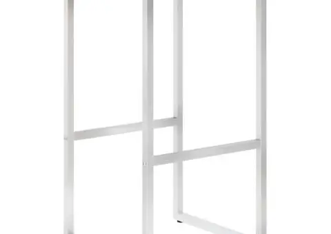 Scaune de bar, 4 buc., lemn masiv de acacia și oțel inoxidabil - 2/5