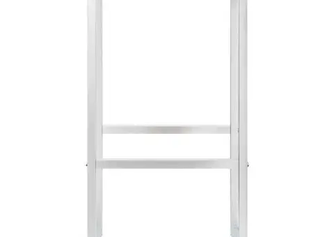 Scaune de bar, 4 buc., lemn masiv de acacia și oțel inoxidabil - 3/5