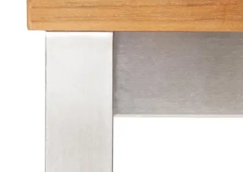 Scaune de bar, 4 buc., lemn masiv de acacia și oțel inoxidabil - 5/5