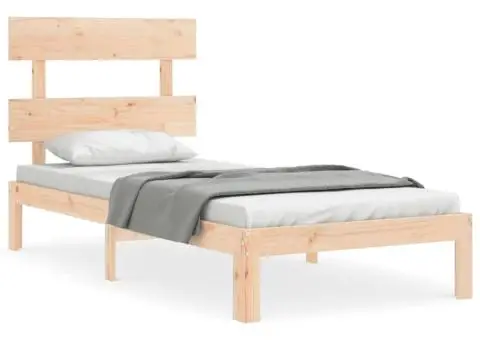 Cadru de pat fără saltea, 90x200 cm, lemn masiv pin - 2/5