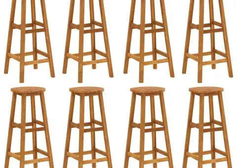 Taburete de bar, 8 buc., lemn masiv de acacia - 2/5