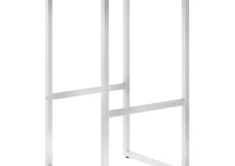 Scaune de bar, 2 buc., lemn masiv de tec și oțel inoxidabil - 2/5