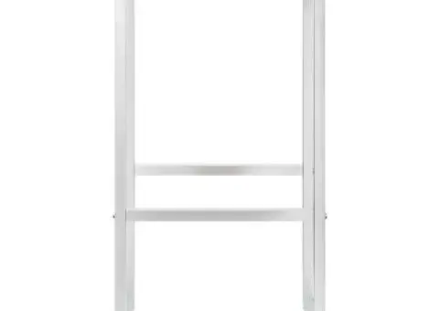 Scaune de bar, 2 buc., lemn masiv de tec și oțel inoxidabil - 3/5