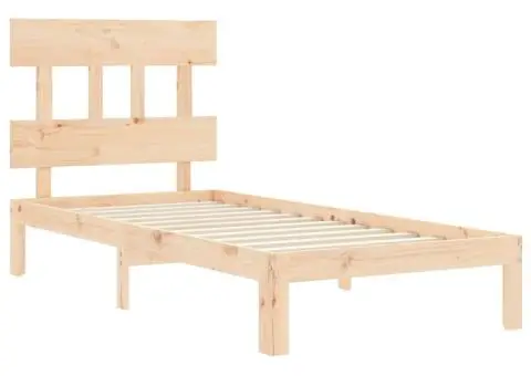 Cadru de pat cu tăblie single, lemn masiv - 5/5