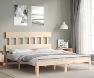 vidaXL Cadru de pat fără saltea, 160x200 cm, lemn masiv pin
