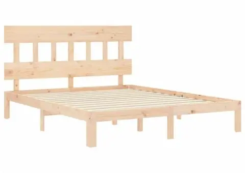 Cadru de pat fără saltea, 160x200 cm, lemn masiv pin - 5/5