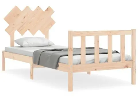 Cadru de pat fără saltea, 90x200 cm, lemn masiv pin - 2/5