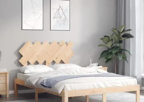 Cadru de pat cu tăblie, dublu, lemn masiv - 4/5