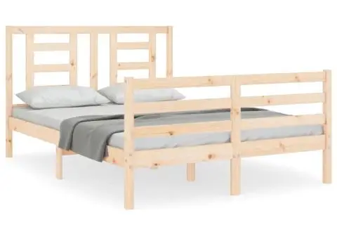 Cadru de pat cu tăblie, 120x200 cm, lemn masiv - 2/5