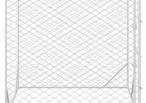 Padoc de exterior pentru câini argintiu 2x2x2 m oțel galvanizat - 4/5