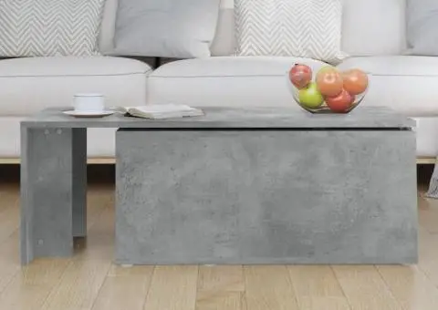 Măsuță de cafea, gri beton, 150 x 50 x 35 cm, lemn prelucrat - 4/5