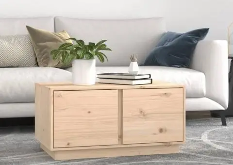 Măsuță de cafea, 80x50x40 cm, lemn masiv de pin - 1/5