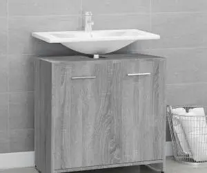 vidaXL Dulap de baie, gri sonoma, 60x33x60 cm, lemn prelucrat