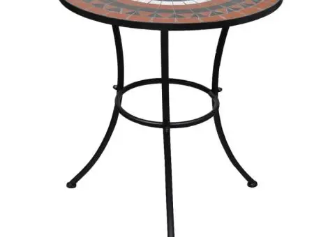 Masă de bistro, cărămiziu și alb, 60 cm, mozaic - 1/5