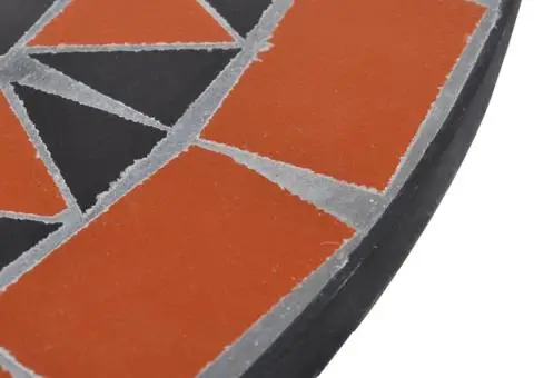 Masă de bistro, cărămiziu și alb, 60 cm, mozaic - 4/5