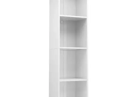 Bibliotecă/DulapTV alb extralucios 36x30x143 cm lemn prelucrată - 2/5