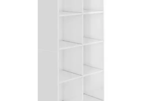 Bibliotecă/Dulap, alb extralucios, 66x30x130 cm, lemn prelucrat - 2/5