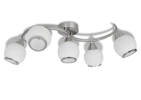 Plafonieră cu abajururi de sticlă pe șină ondulată - 2/5