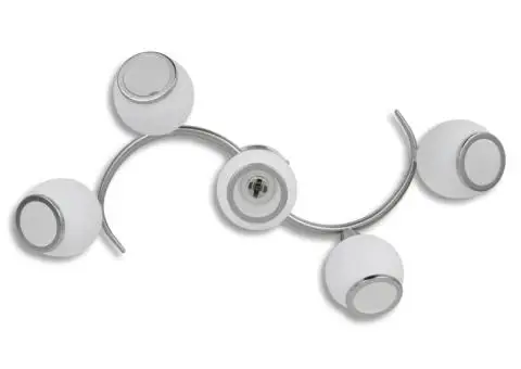 Plafonieră cu abajururi de sticlă pe șină ondulată - 3/5