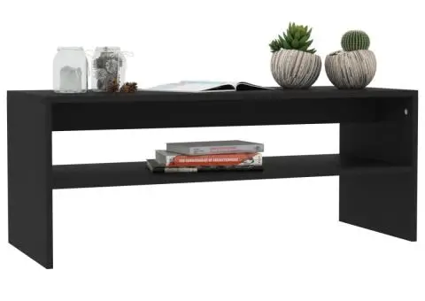 Măsuță de cafea, negru, 100x40x40 cm, lemn prelucrat - 3/5