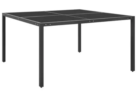 Masă de grădină, antracit, 130x130x72 cm, oțel și sticlă - 1/4