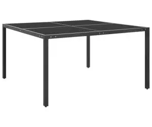 vidaXL Masă de grădină, antracit, 130x130x72 cm, oțel și sticlă