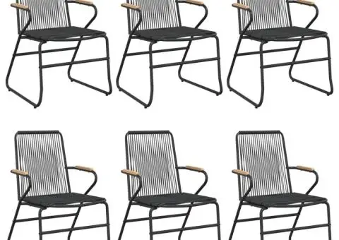 Set mobilier de grădină, 7 piese, negru, ratan PVC - 4/5