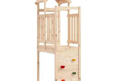 Turn joacă cu perete cățărare, 53x110x214 cm, lemn masiv de pin - 1/5