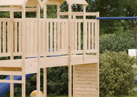 Turn joacă cu perete cățărare, 53x110x214 cm, lemn masiv de pin - 2/5