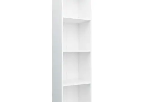 Bibliotecă/Dulap TV, alb, 36x30x143 cm, lemn prelucrat - 2/5