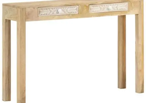 Masă consolă 110x30x75 cm, lemn masiv de mango albit - 1/5