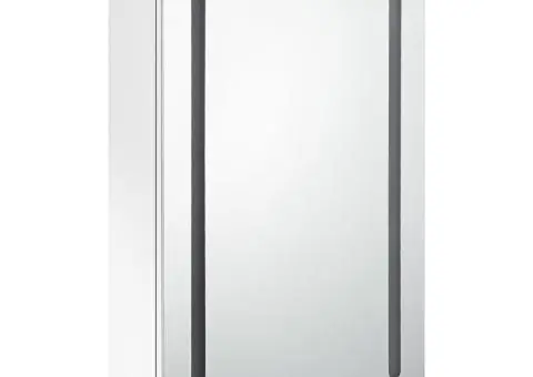 Dulap de baie cu oglindă și LED, alb strălucitor, 50x13x70 cm - 3/5