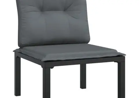 Set mobilier de grădină, 6 piese, negru și gri, poliratan - 5/5