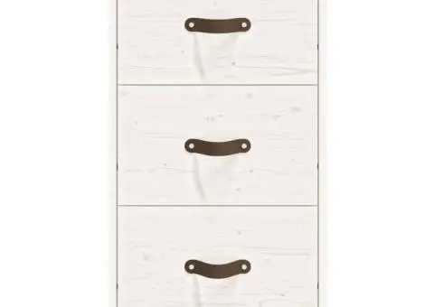 Noptieră, alb, 40x40x75 cm, lemn masiv de pin - 5/5